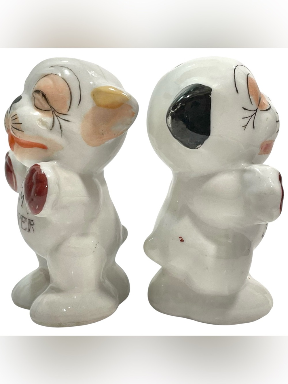 Vintage 1940s Bonzo The Dog I'm Salt & I'm Pepper Ceramic Shakers Made in Japan - Picture 4 of 8
